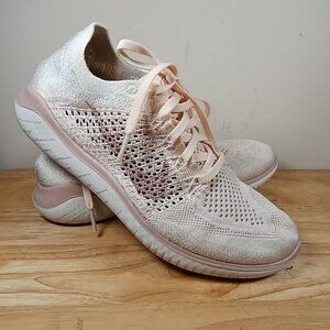 Nike Free RN Flyknit 2018 Shoes Womens Sz 8,5 BeigePink Running 942839-802